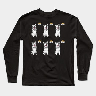 siberian husky dog pattern Long Sleeve T-Shirt